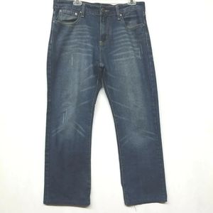 Carbon Men's Jeans 100% Cotton 36" x 29"(Actual Size) Dark Wash Whiskering